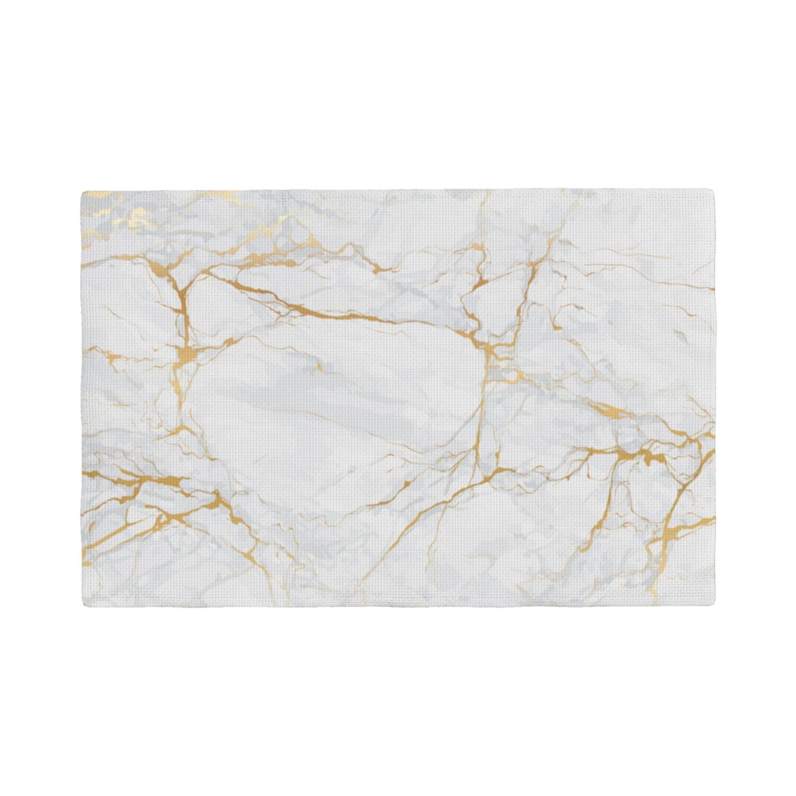 Jbofyee Marble Texture Placemats Set of 6 Table Mats Tableware Place Mats for Home Kitchen Party Dining Decor, Non-Slip Heat-Resistant Washable