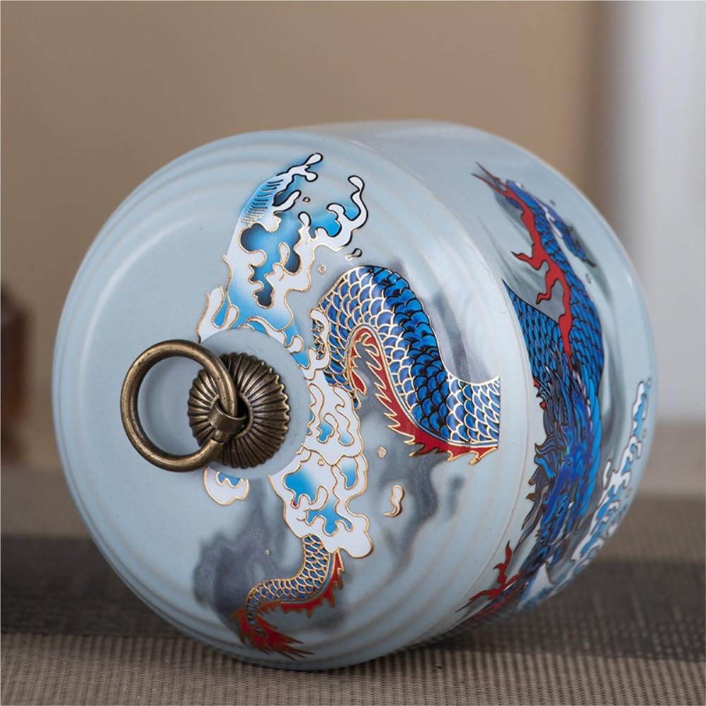 Pojemniki na herbatę do kawy z cukrem kreatywne retro luzem przechowywanie herbaty pojemnik smok i feniks ceramiczny zapieczętowany garnek zestaw do herbaty pojedynczy garnek pusty garnek pojemniki