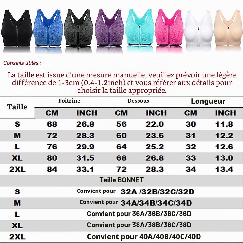 Zip Front Sports Bra Post Surgery Bra Yoga Bra Workout Fitness Activewear Racerback Padded Bras for Women（3PCS）