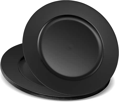 13'' Black Party Chargers Large Plates & Platters Great for