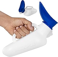 MEXPLE Unisex Peepod Urinal Pot | Pee Funnel | Portable & Safe Medical Grade Urine Pot With Female Cup Â – 1000ML | Urine Bottle For bed Patients | For Women & Men - White