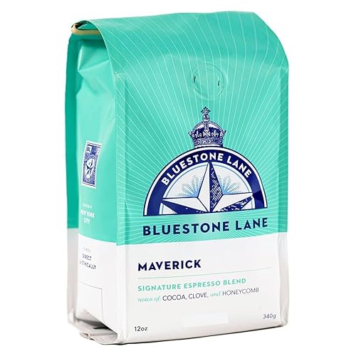 Bluestone Lane Café molido, mezcla de espresso Maverick, tostado medio, bolsa de 12 onzas