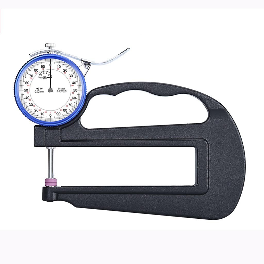 Metal Pointer Caliper Gauge Ceramics Measuring Surface Flat High Precision Thickness Gauge Paper Film Micrometer(Model B 0-25mm)