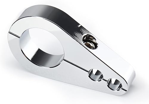 MokitDora 1" Manillar o Marco Doble Agujero Acelerador Embrague Cable Freno Línea Abrazadera Universal para Harley, Cromo