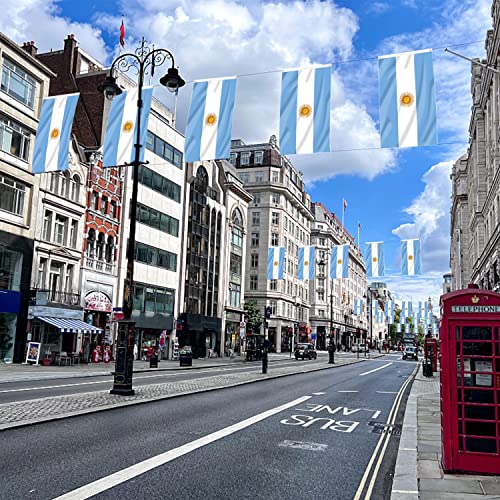 Image of AhfuLife Argentine Flag 3x5 Ft 4 PCS, Large Argentina National Flags for Outside - Double Side with Brass Eyelets for World Cup Party Decorations, Soccer Party Bar Garden Decoration Indoor Outdoor