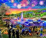 SUNSOUT INC - Summer Fireworks - 1000 pc Jigsaw Puzzle by Artist: Bigelow Illustrations - Finished Size 23' x 28' Fourth of July - MPN# 31546