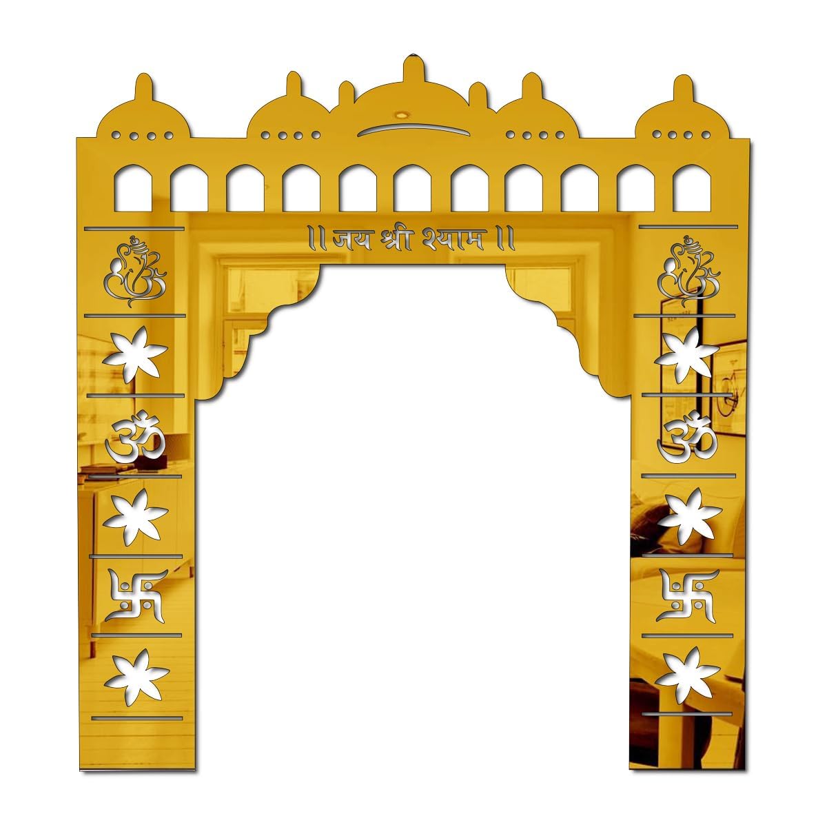Chote Mote Seller - Toran dwar Golden (Pack of 2) Mirror Stickers for Wall, Acrylic Mirror, Wall Mirror, 3D Stickers, Khatu Shyam Wall Stickers for Room Hall Home and Office. (B0D6W923LT) Amazon Price History, Amazon Price Tracker