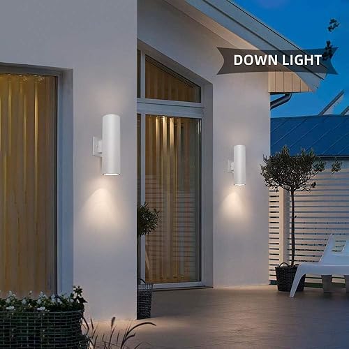 Vista 22 de Luces de pared para exteriores, linternas de pared con sensor de atardecer a amanecer, luces de puerta delantera negras mate con enchufe de base