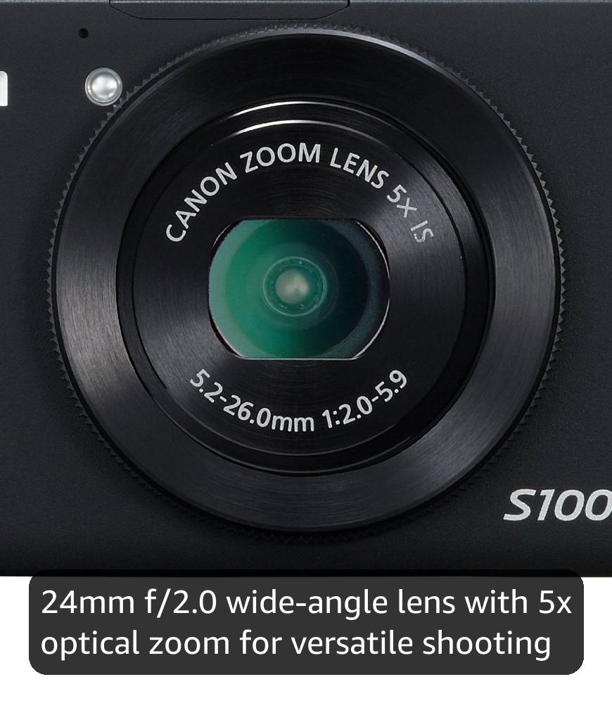Canon PowerShot S100 12.1 MP Digital Camera with 5x Wide Angle Optical Image Stabilized Zoom (Black)