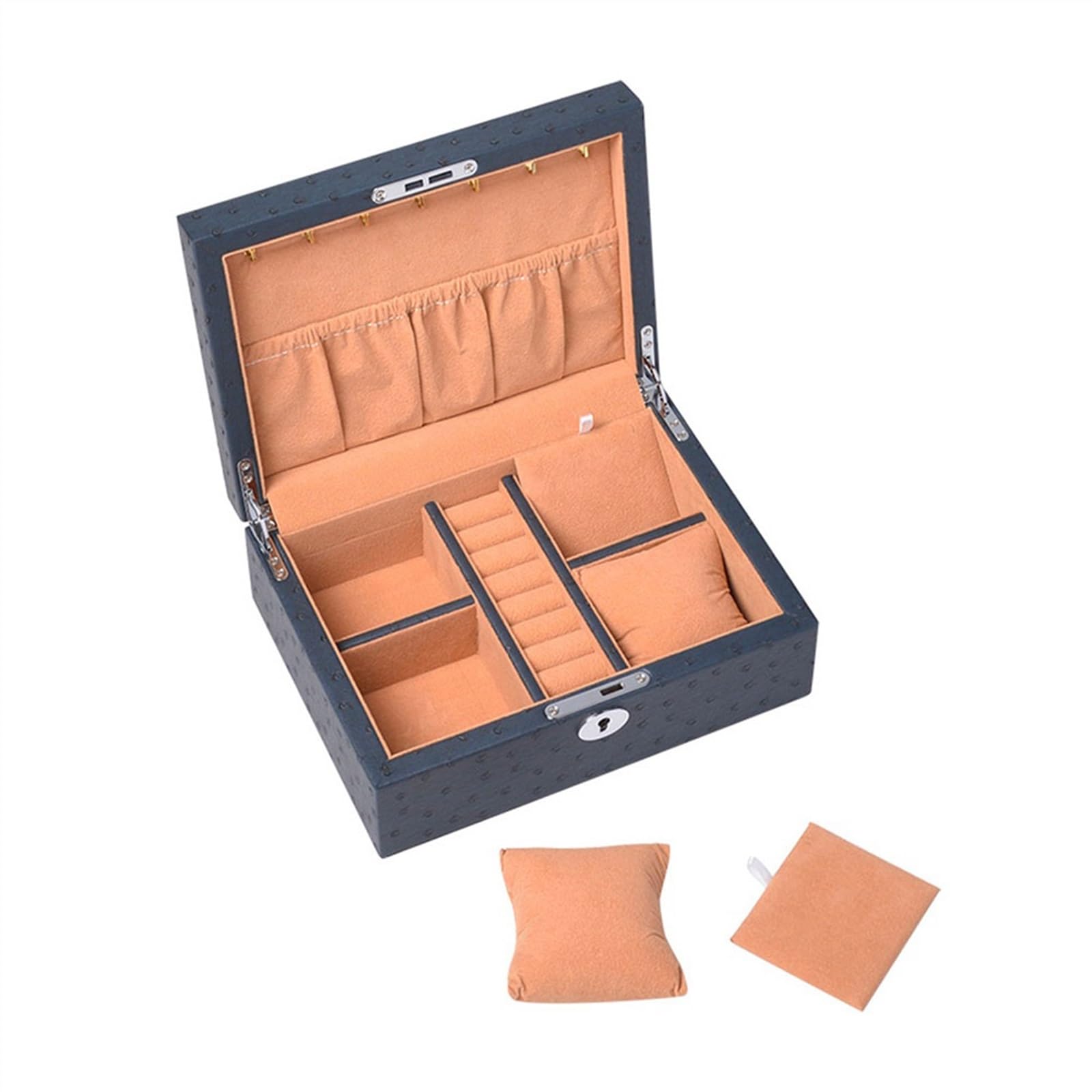 Boîte de rangement pour montres Boîte de rangement multifonctionnelle en cuir PU for montres et bijoux avec serrure
