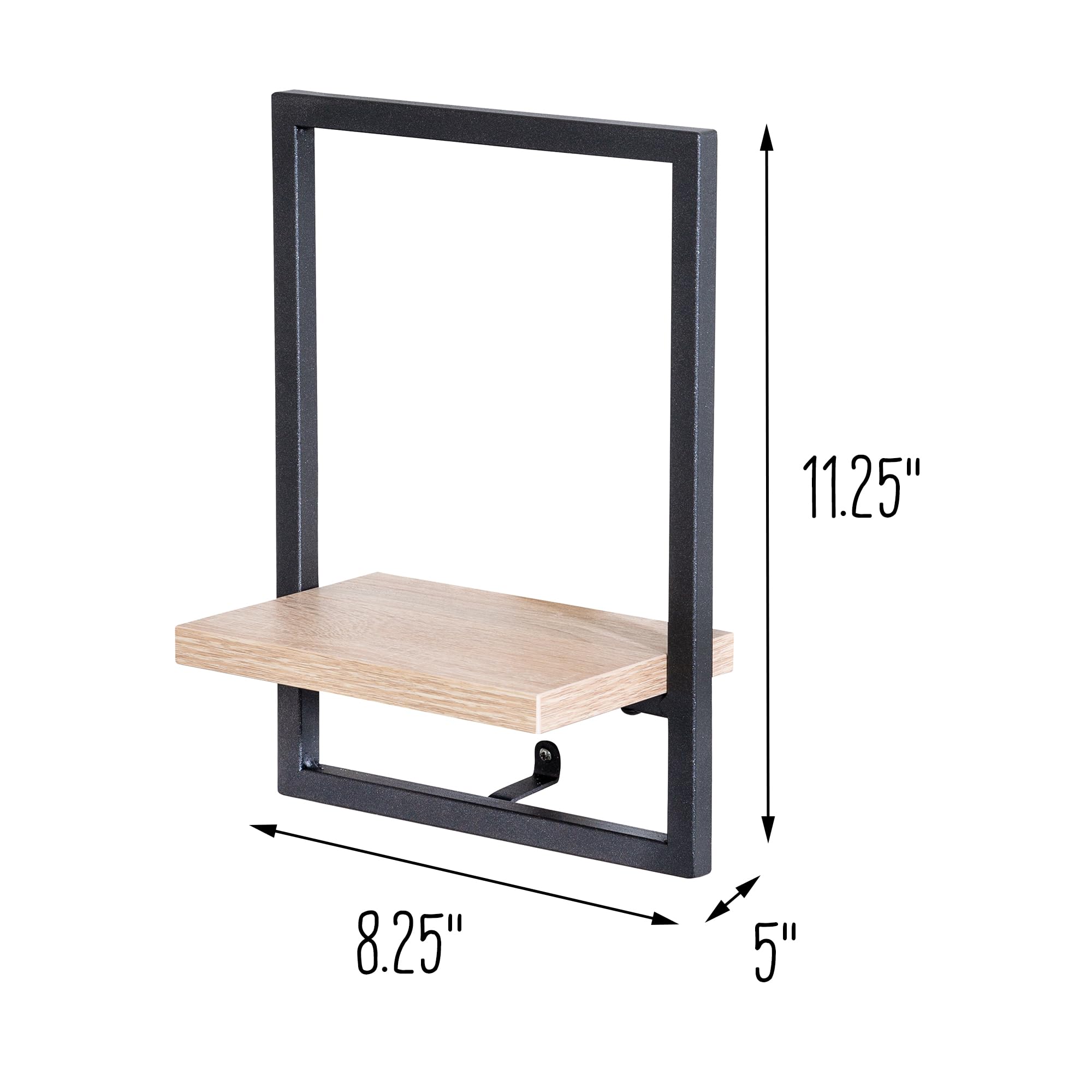 Honey-Can-Do Kleines Schweberegal – Naturfarben, Aus Stahl & Spanplatte, 20x29x12 Cm, Max. 2,7 Kg Pro Boden