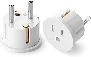 Bates- European Travel Plug Adapter, 2 Pack, Type E/F, European Plug Adapter, US to Europe Plug Adapter, Adapter for Europe Plug, US to EU Plug Adapter, Travel Adapter Europe, Plug Adapter Europe