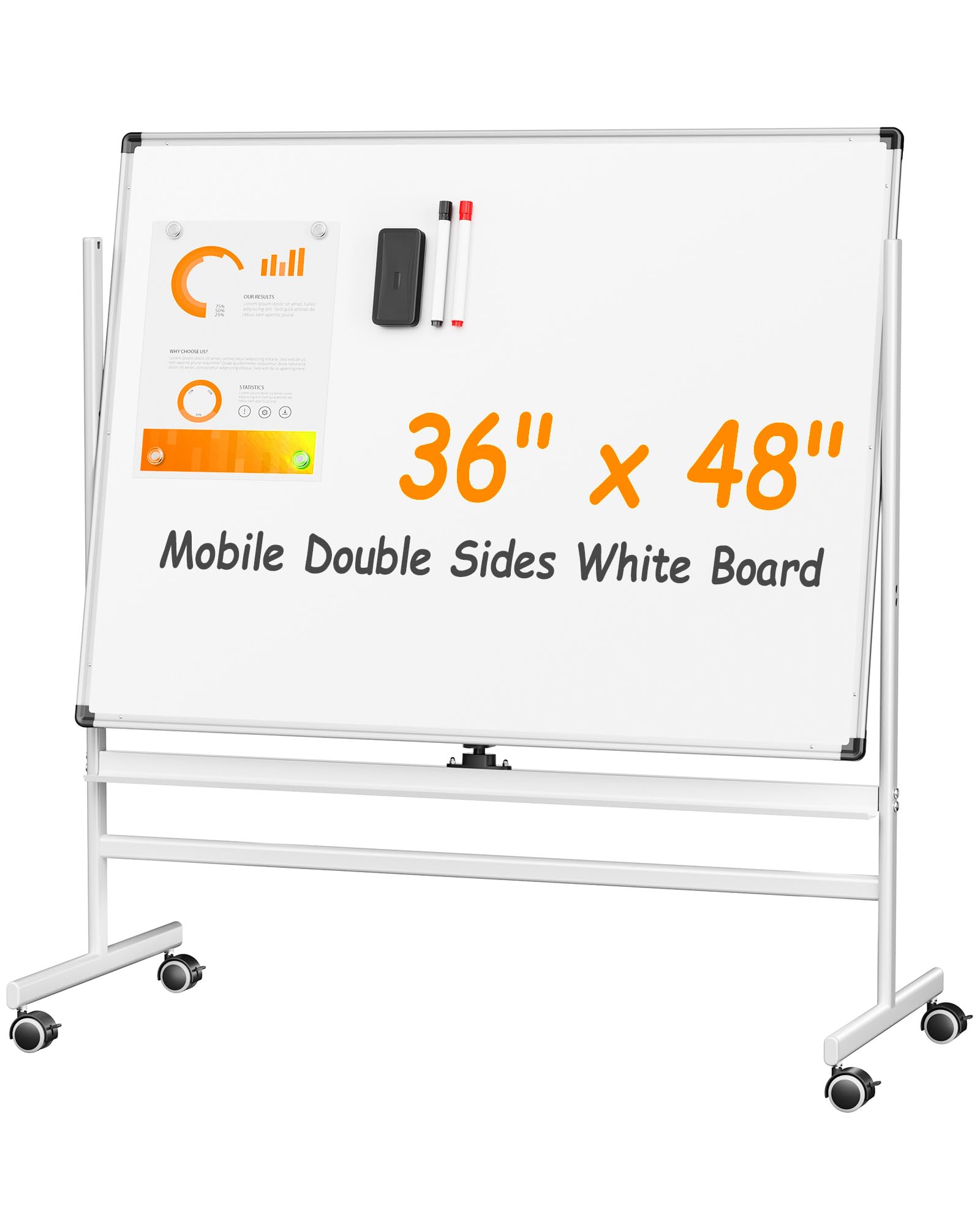 Amazon.com: VUSIGN Rolling Dry Erase Board, 48 x 36 Inches Double
