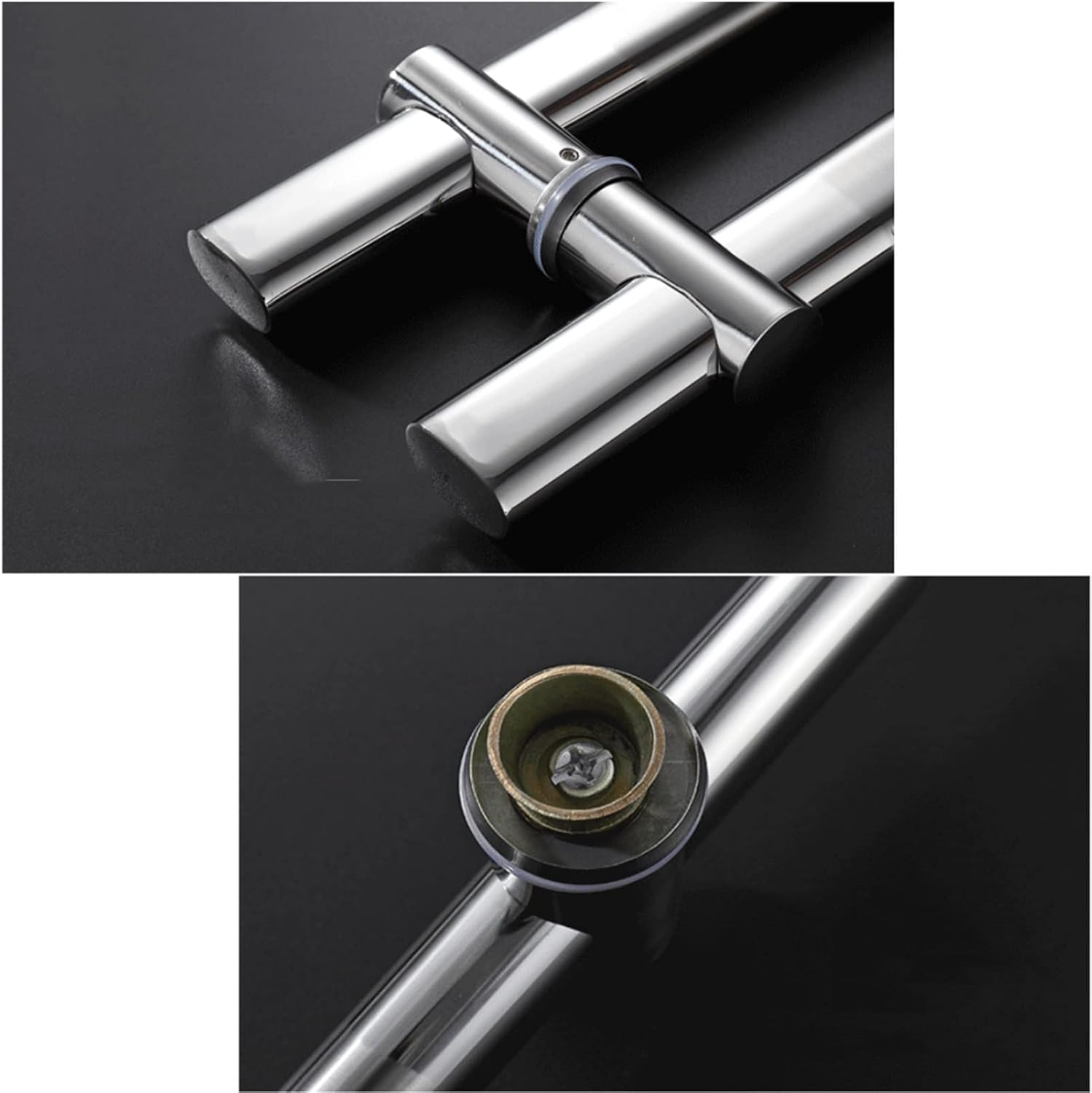 Door Handle Modern Push and Pull Shower Door Handle Set Stainless Steel Adjustable Hole Center Spacing,Modern Barn Door Handle,Modern Glass Door Handle,Modern Sliding Door Handle