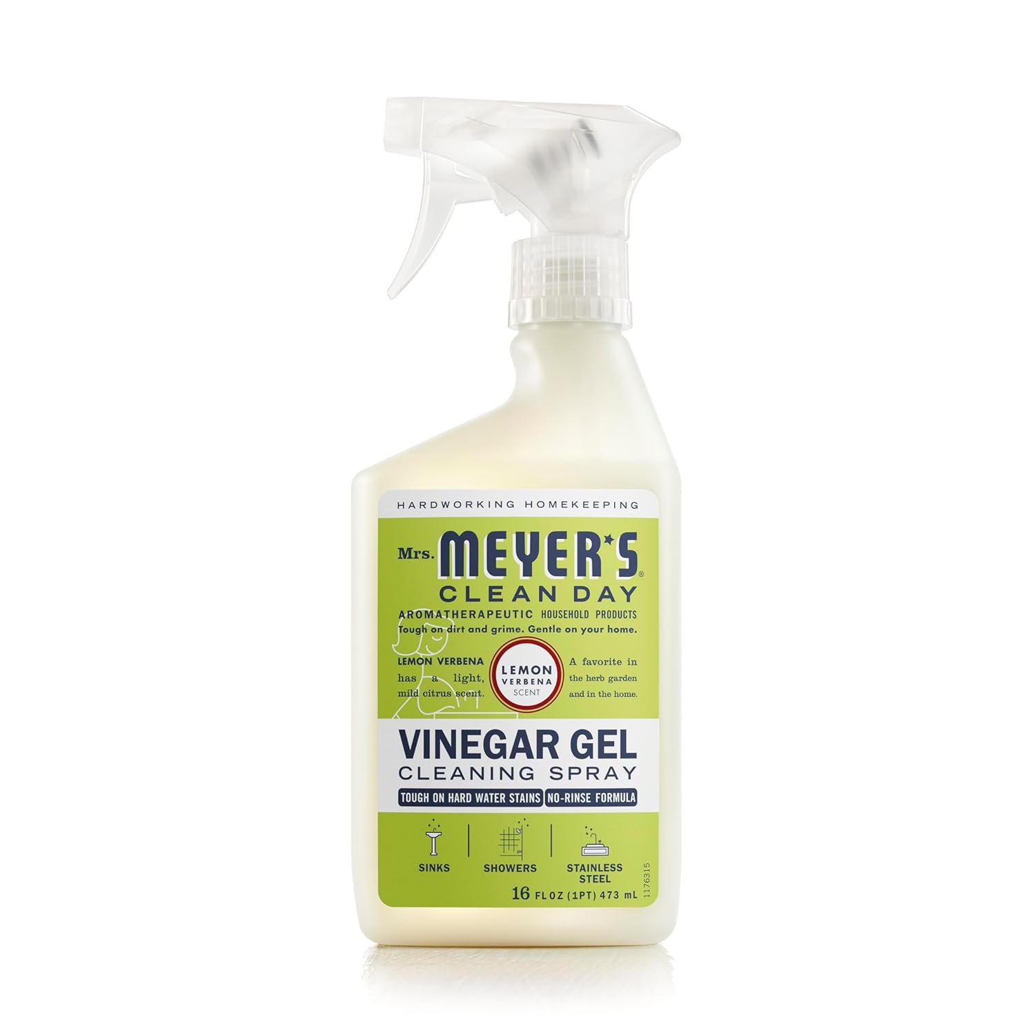 MRS MEYERS CLEAN DAY Vinegar Gel Cleaning Spray Bathroom Use No-Rinse Formula Lemon Verbena 16 Fl Oz Pack