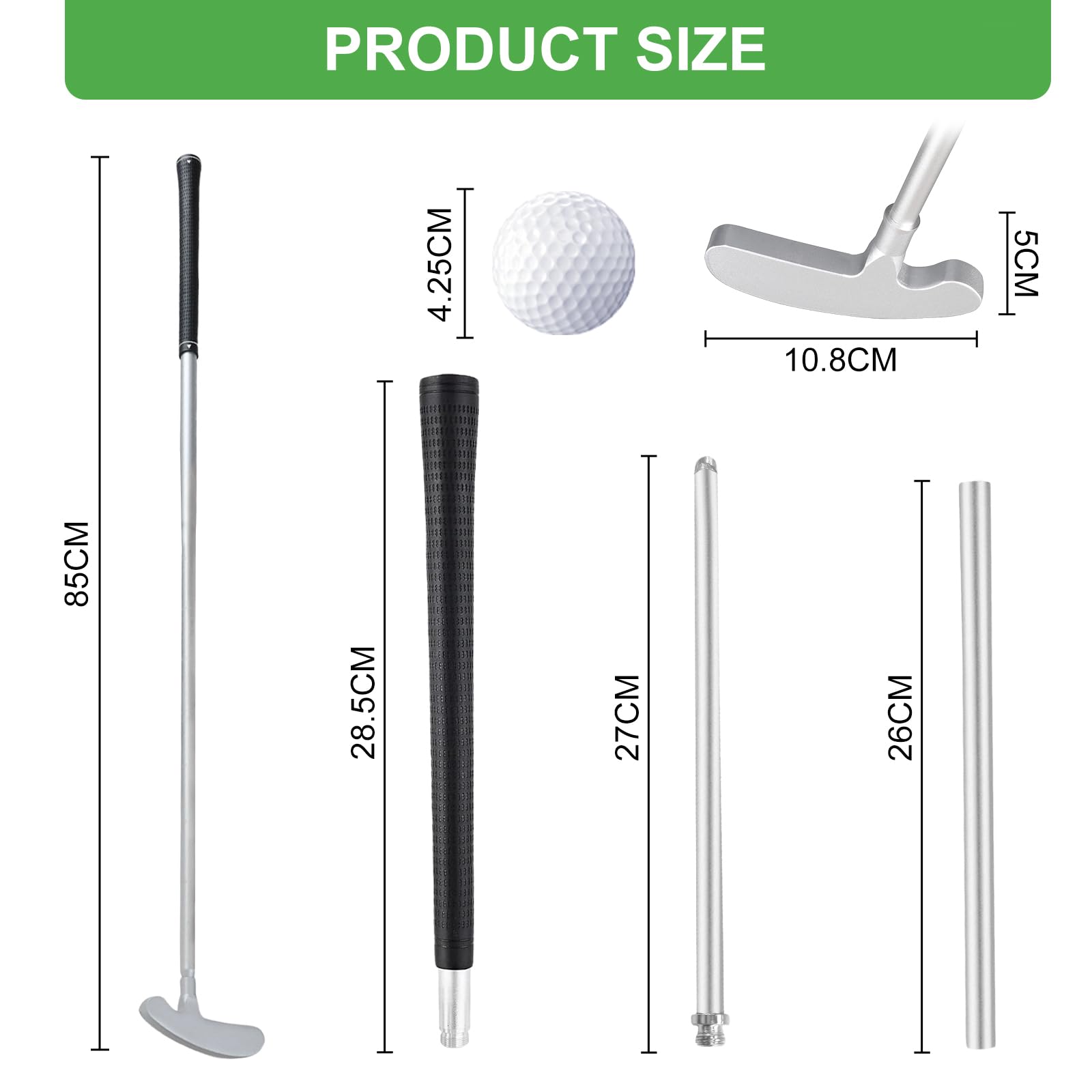 flintronic Palos de Golf, Putter de Golf para Diestros/Zurdos, Equipo Deportivo Antideslizante, Copa de Golf para Interiores Portátil, para Entrenamiento en Casa/Oficina