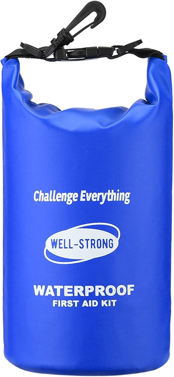 Dual Waterproof First Aid Kit Boat Emergency Kit with Buckles for Fishing Kayaking Boating Swimming Camping Rafting Beach Blue Dual Waterproof First Aid Kit Boat Emergency Kit with Buckles for Fishing Kayaking Boating Swimming Camping Rafting Beach Blue