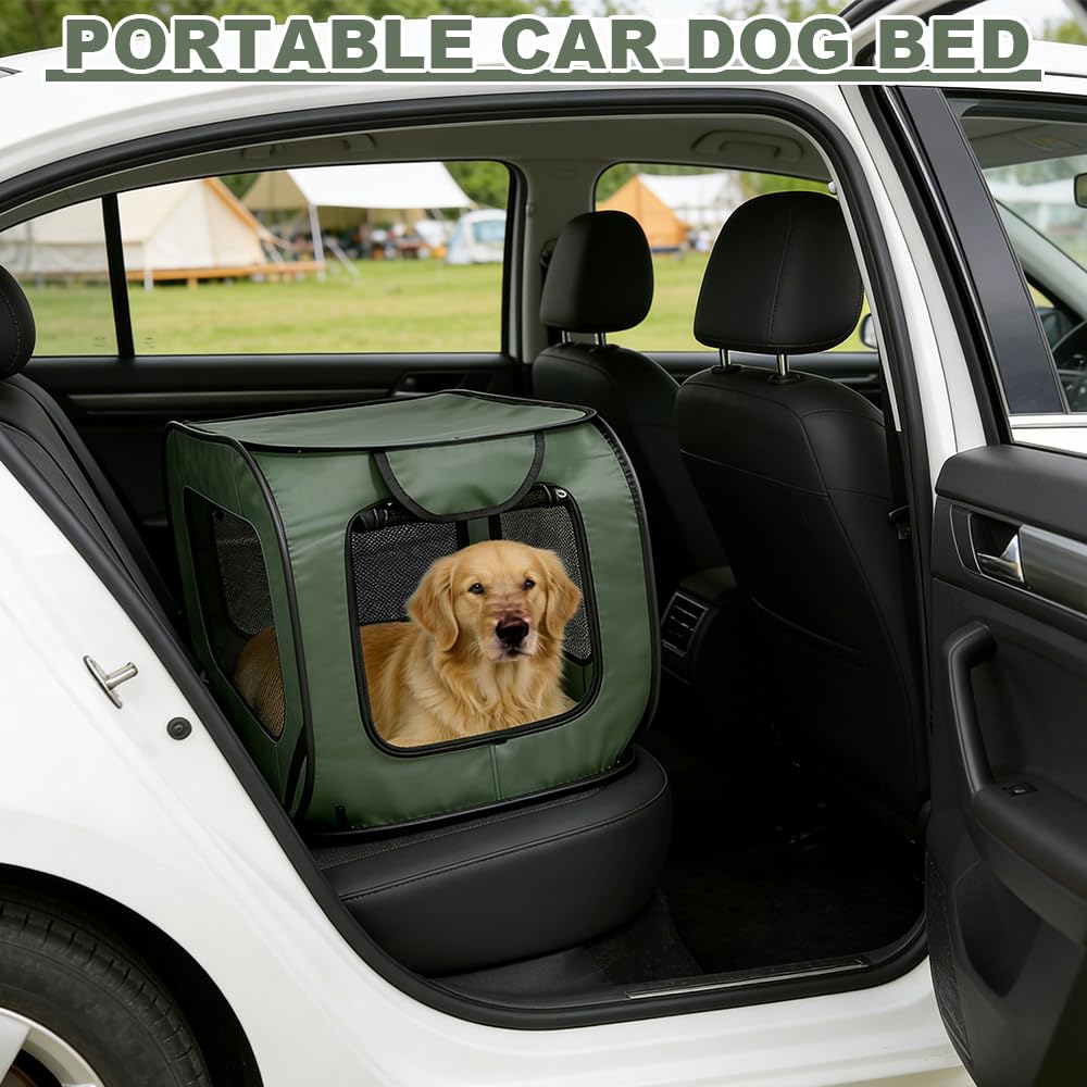 Trasportino Pieghevole per Cani e Gatti, 92 x 52 x 52cm Gabbia per Animali Richiudibile Traspirante Tessuto Oxford Trasportino Gatto con Picchetti da Terra, Borsa per il Trasporto in Tessuto