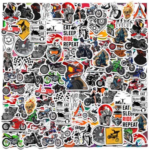 Image of Motorcycle Vinyl Sticker Pack of 50 | Waterproof Bike, Racing & Rider Stickers for Helmet, Laptop, Water Bottle, Bike Accessories, Suitcase, Phone, Journal & Scrapbook | Moto Life Decal Collection
