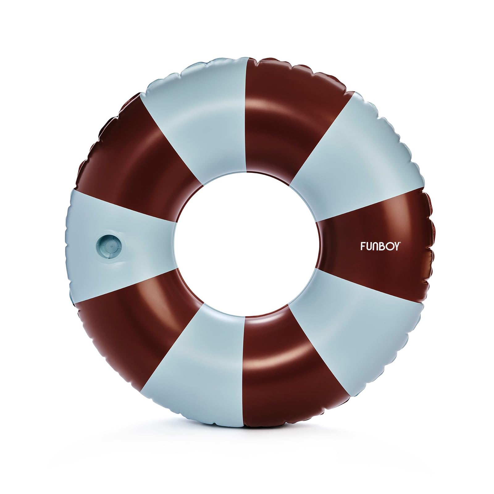 FUNBOY Bouée gonflable géante à rayures marron et bleu avec porte-gobelet, 122 cm pour adulte