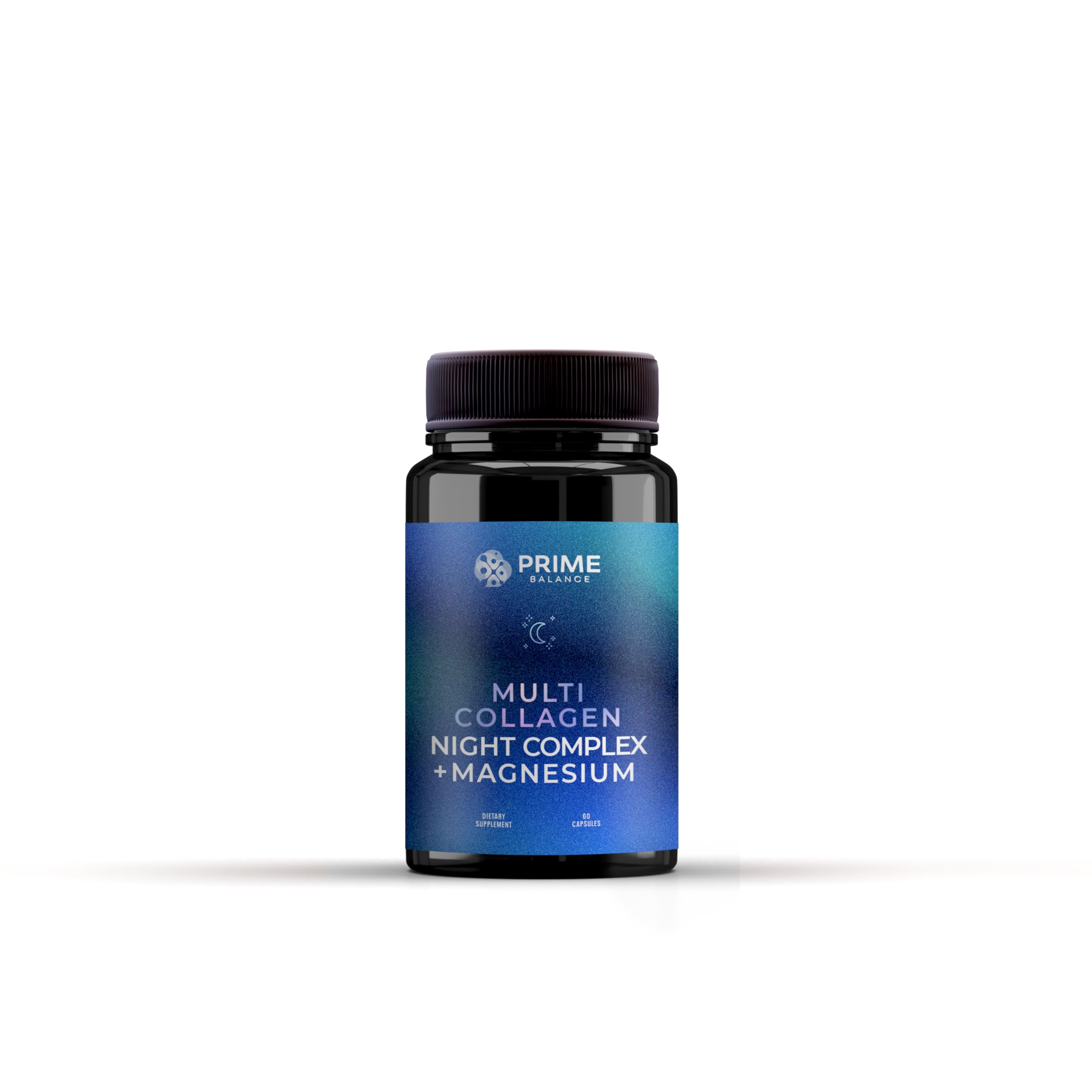Prime Balance Hydrolyzed Multi-Collagen Night Complex 2-Month Supply Peptide-Enhanced for Sleep Skin Joint Support All-Natural Formula