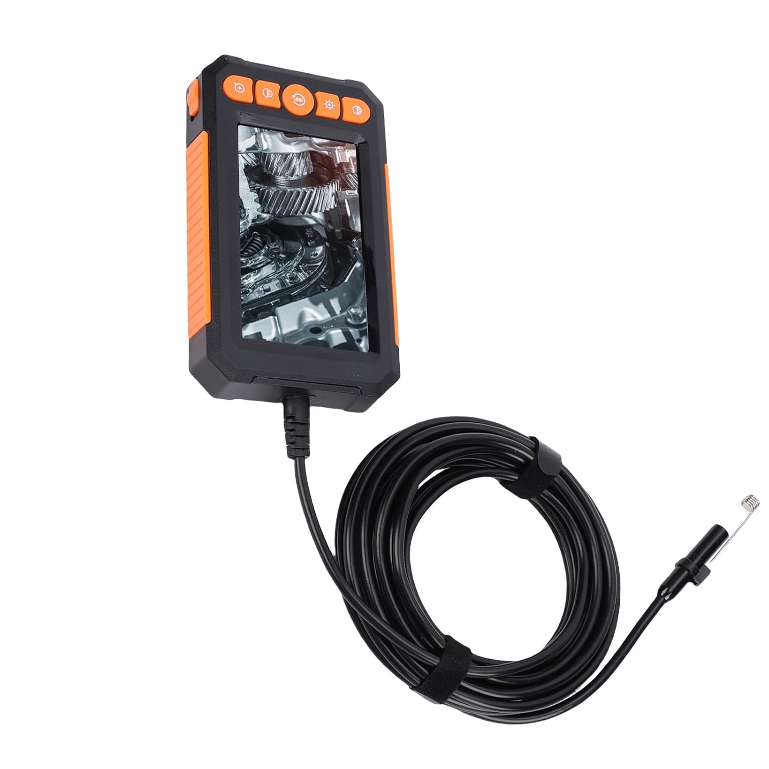 Jeffergarden Endoscope Camera, 4.3in HD Screen 1080P Dual Lens 8 Adjustable LEDs IP67 Water Proof Rechargeable 2000mAh Battery, with Semi Stiff Cable, for Car Inspection Mechanical