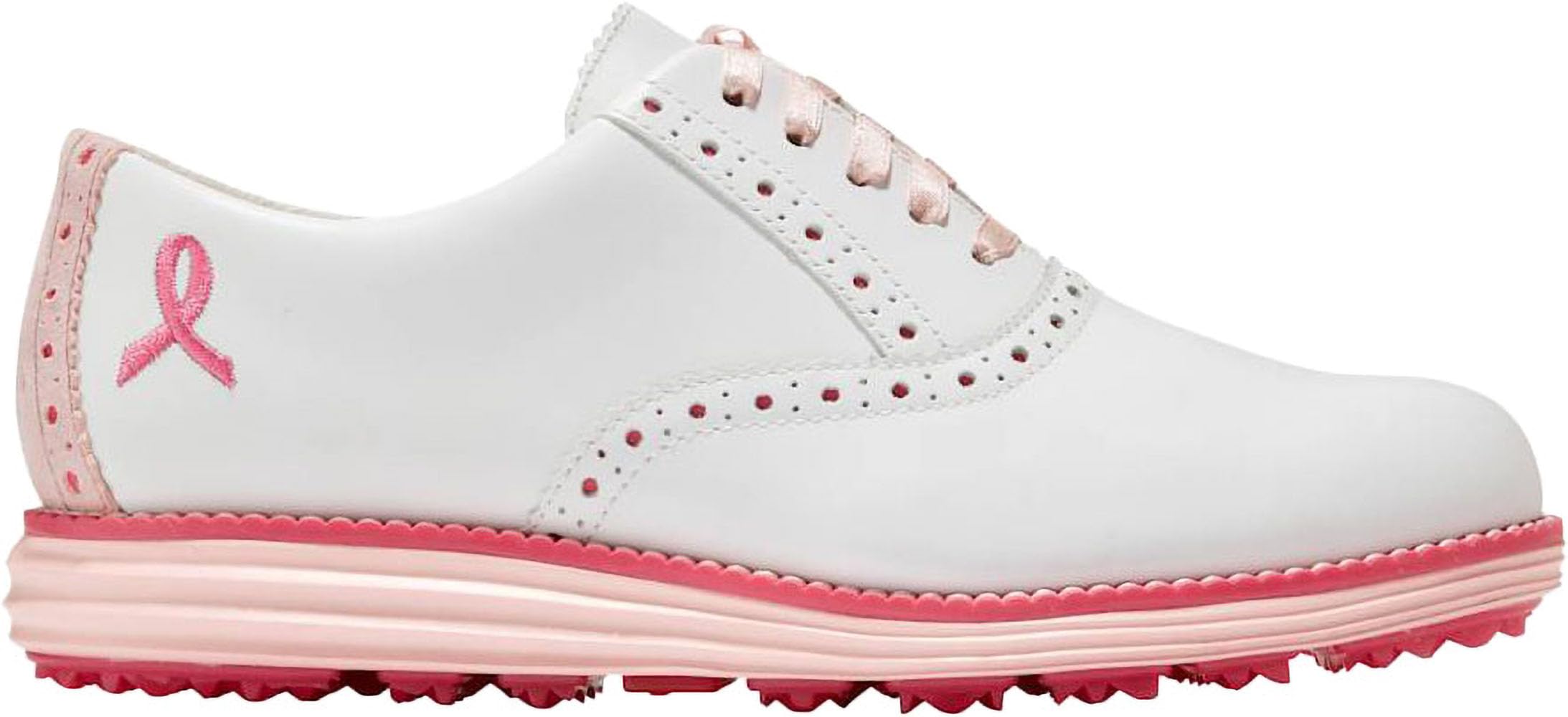Cole Haan Women's Original Grand Shortwing Golf Shoes Sneaker, White/Crystal Rose, 9.5