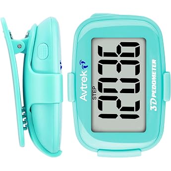 AVTREK Pr ziser 3D-Schrittz hler mit Clip und Lanyardf r Gehen oder Laufen Ohne App and Handy Einfacher Fitness-Tracker mit Schrittanzahl und Zeit-Hintergrundbeleuchtung-Mini-Pedometer-2204