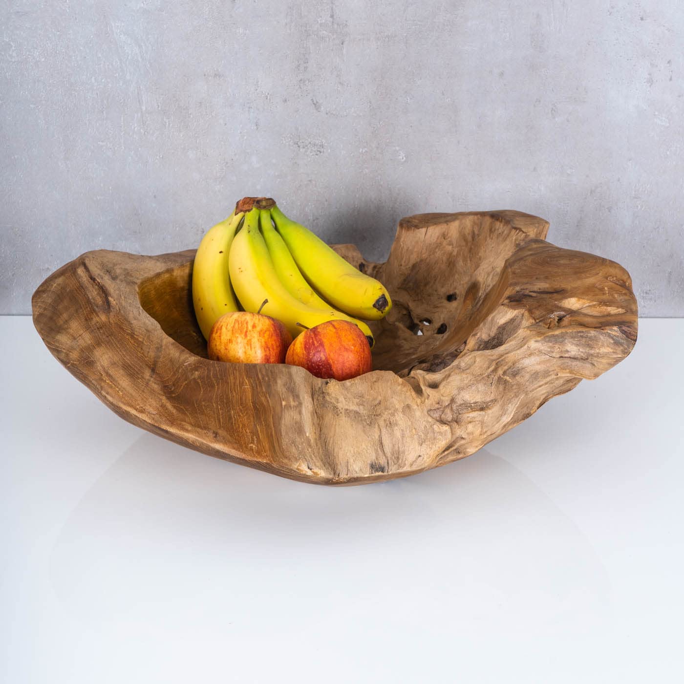 levandeo Cuenco de madera de teca maciza, 50 cm, decoración de mesa