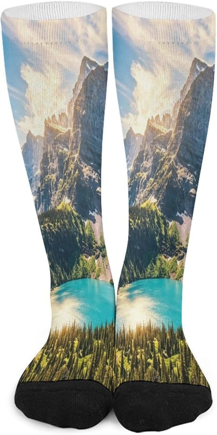 Saint Mary Lake Crew Socks Calf Socks Athletic Crew Sock