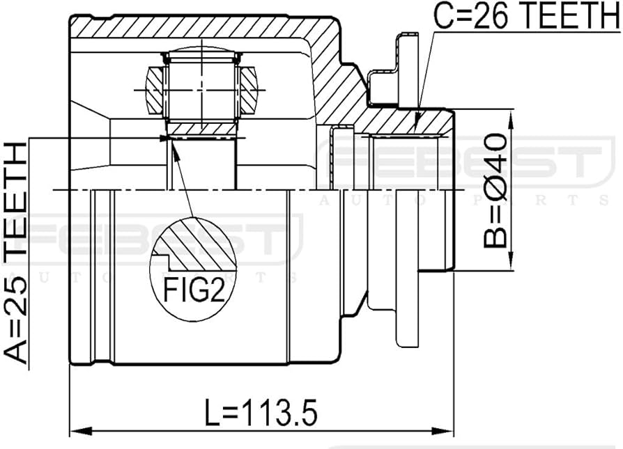 Amazon.com: Md1922620A - Inner CV Joint Left 25X40X26 For Mazda