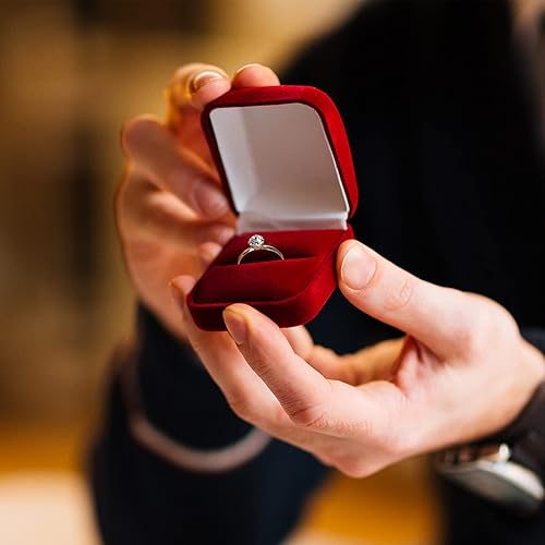 Miniatura 7 de Whaline 72 anillos de diamantes para despedida de soltera, anillos de compromiso ajustables para decoración de mesa de boda, juego de despedida de