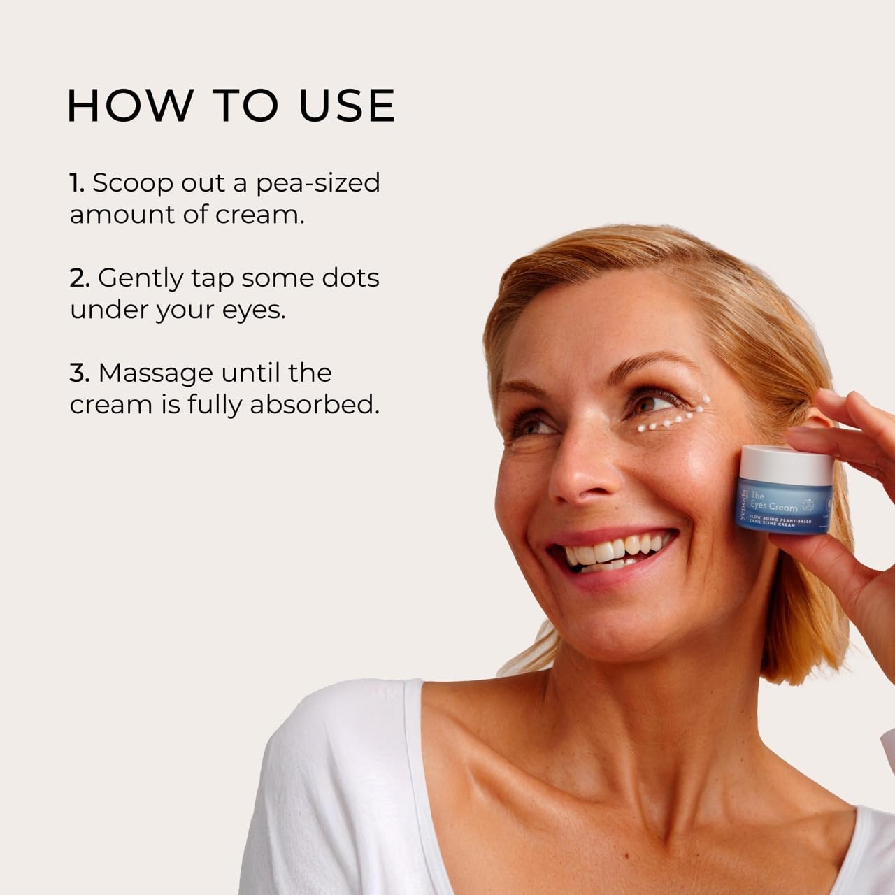 Yepoda The Eyes Cream, crème contour des yeux hydratante avec alternative végétale à la bave d’escargot. Décongestionne et hydrate intensément. Végan, pour tous types de peau, 15 ml.