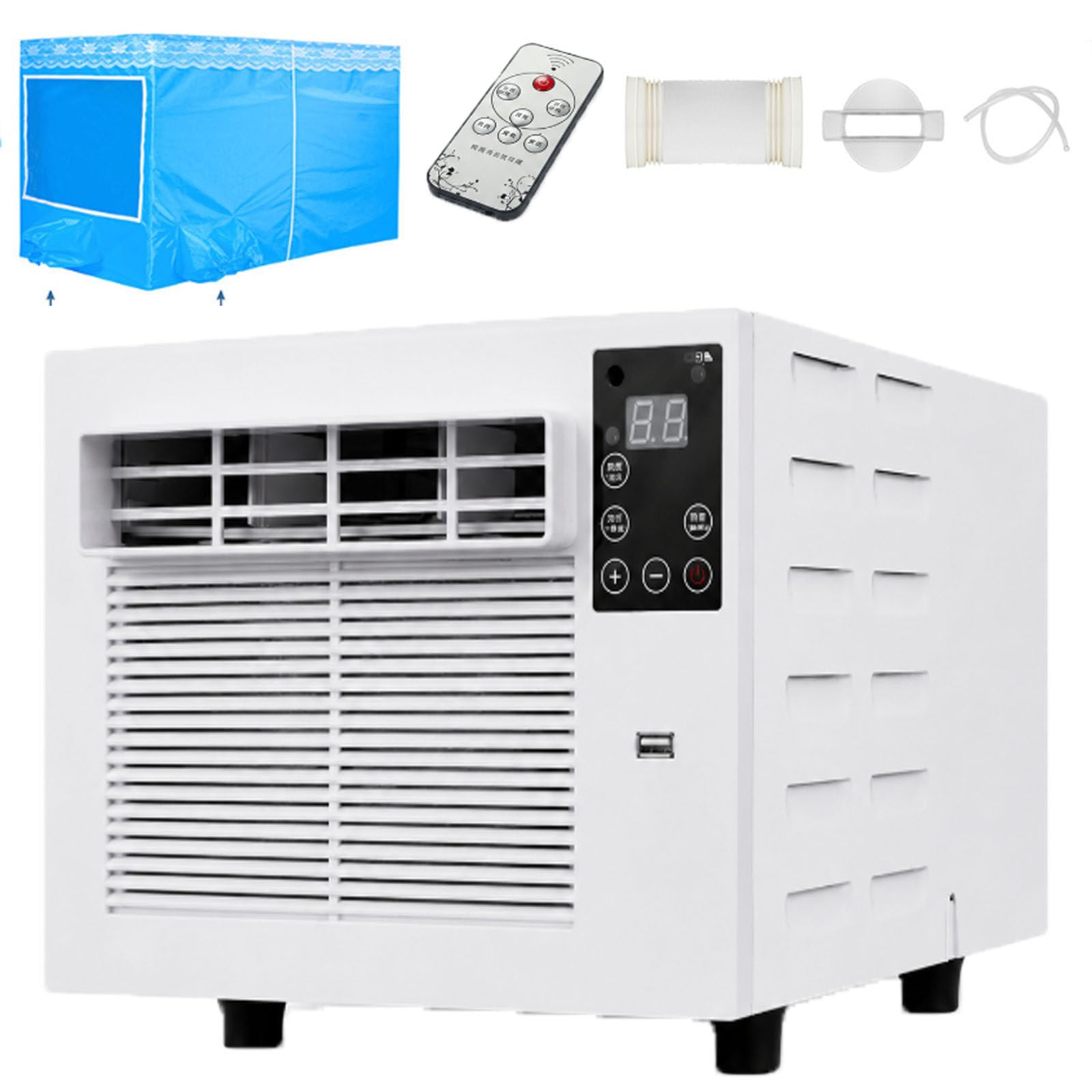 ErShangMao Portable Air Conditioner, Mobile Tent Air Conditioner With 1876 Btu, Dehumidifying, Remote And Timer, 280w Compact Camping Ac For 1-3 Person Tents, Rvs & Campervans AC+1.5M
