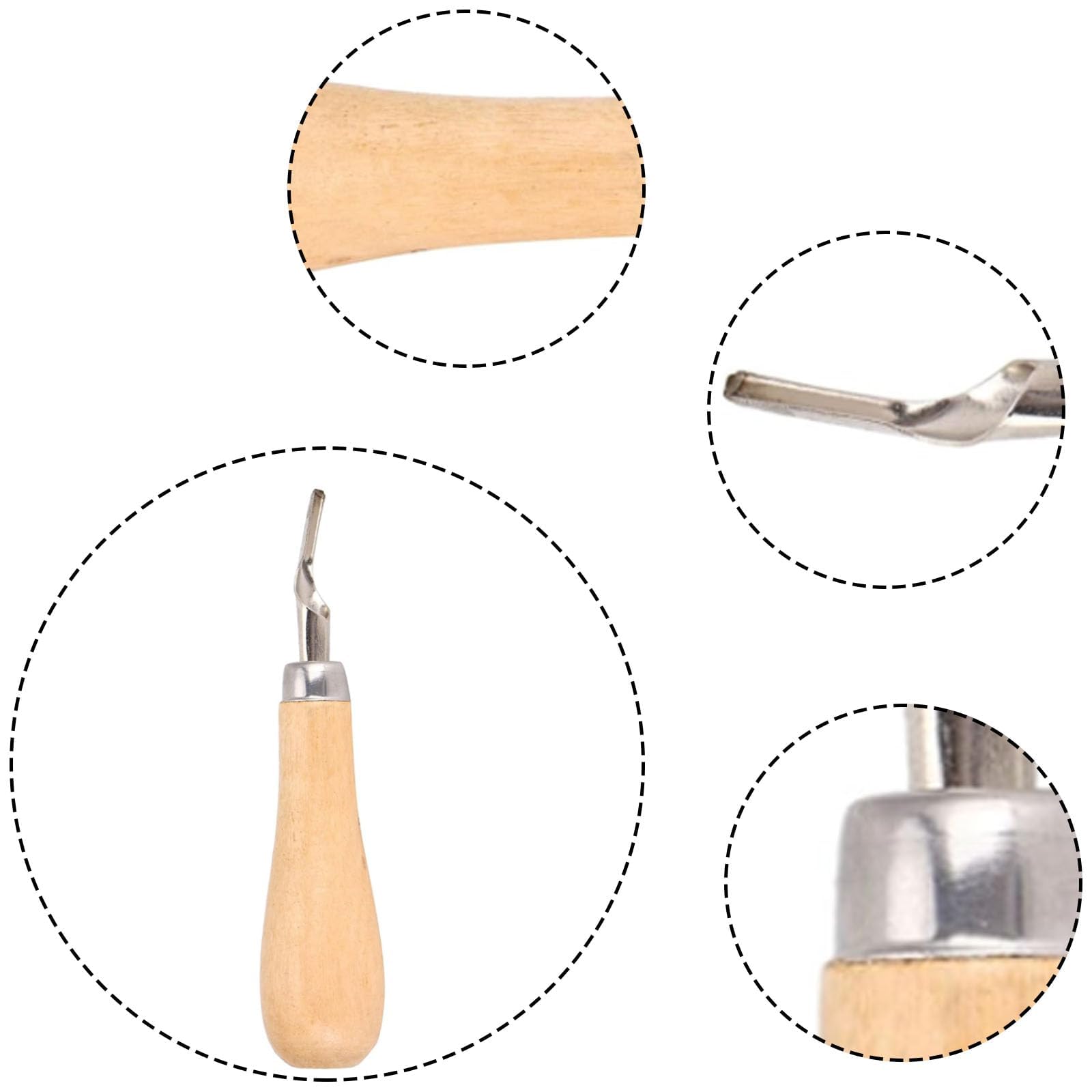 CLKE 1 Set Linocut Cutting Tools, Wood Carving Kits Tools, with 1 Cleaning Brushwood Carving Tool Set for Soft Wood Linoleum - Image 4