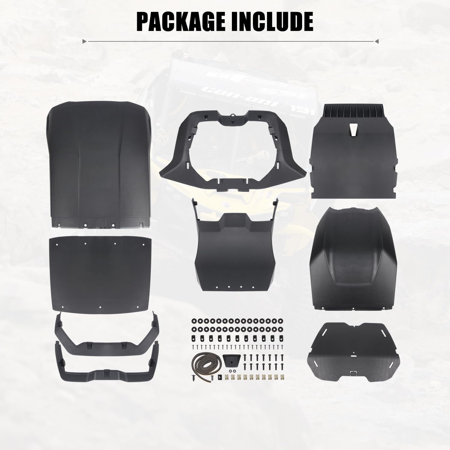 Cold Roof Scoop Compatible with Can-Am Maverick R/X/X RS 2 Seater 2024+ Accessories, UTV Combined Cold Intake Scoop Dustproof Scoop Replace 715008280