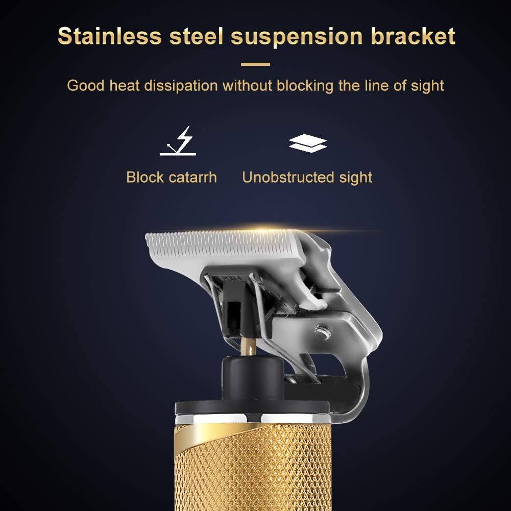 SURKER Electric Pro Li Clippers Barber Accessories Grooming Waterproof Rechargeable Cordless Close Cutting T-Blade Trimmer Hair Clippers for Men（Silver） (Gold)