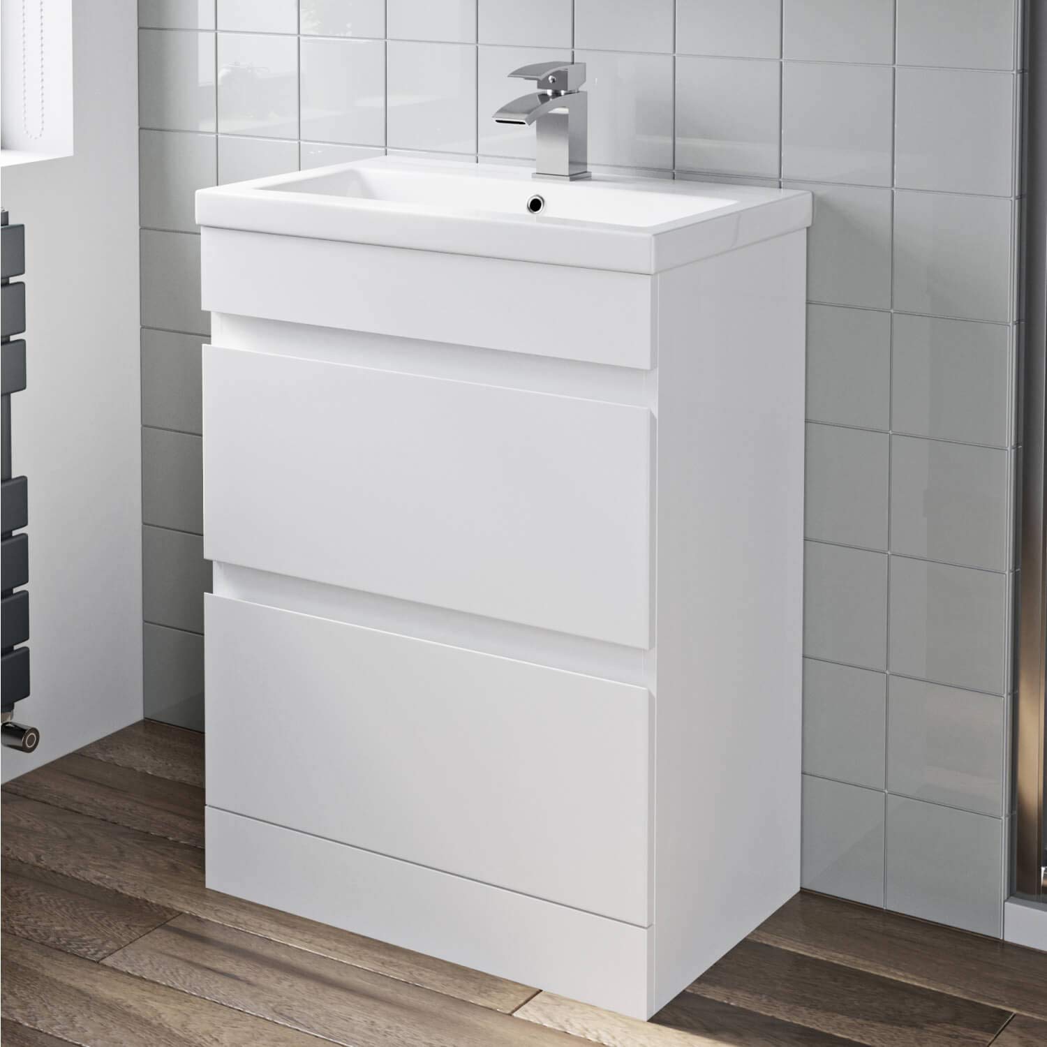 Buy Artis 600mm Bathroom Vanity Unit Basin Storage 2 Drawer