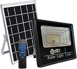 Refletor Solar 500W Holofote Ultra Led Potente + Placa Solar + Controle Iluminação Externa IP66 Luminária