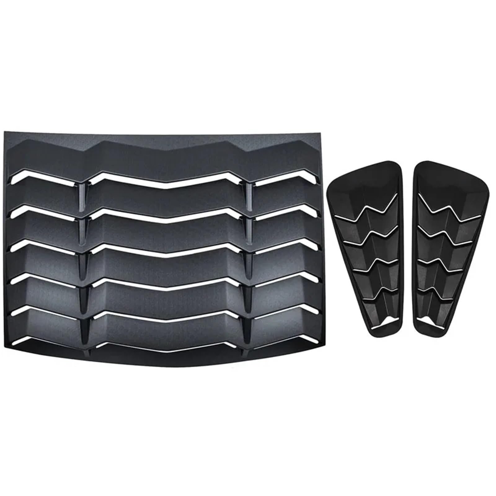 Rear+Side Window Louvers Windshield Sun Shade Cover Vent GT Lambo Style Custom (Matte Black) Compatible for Ford Mustang 2005 2-2014