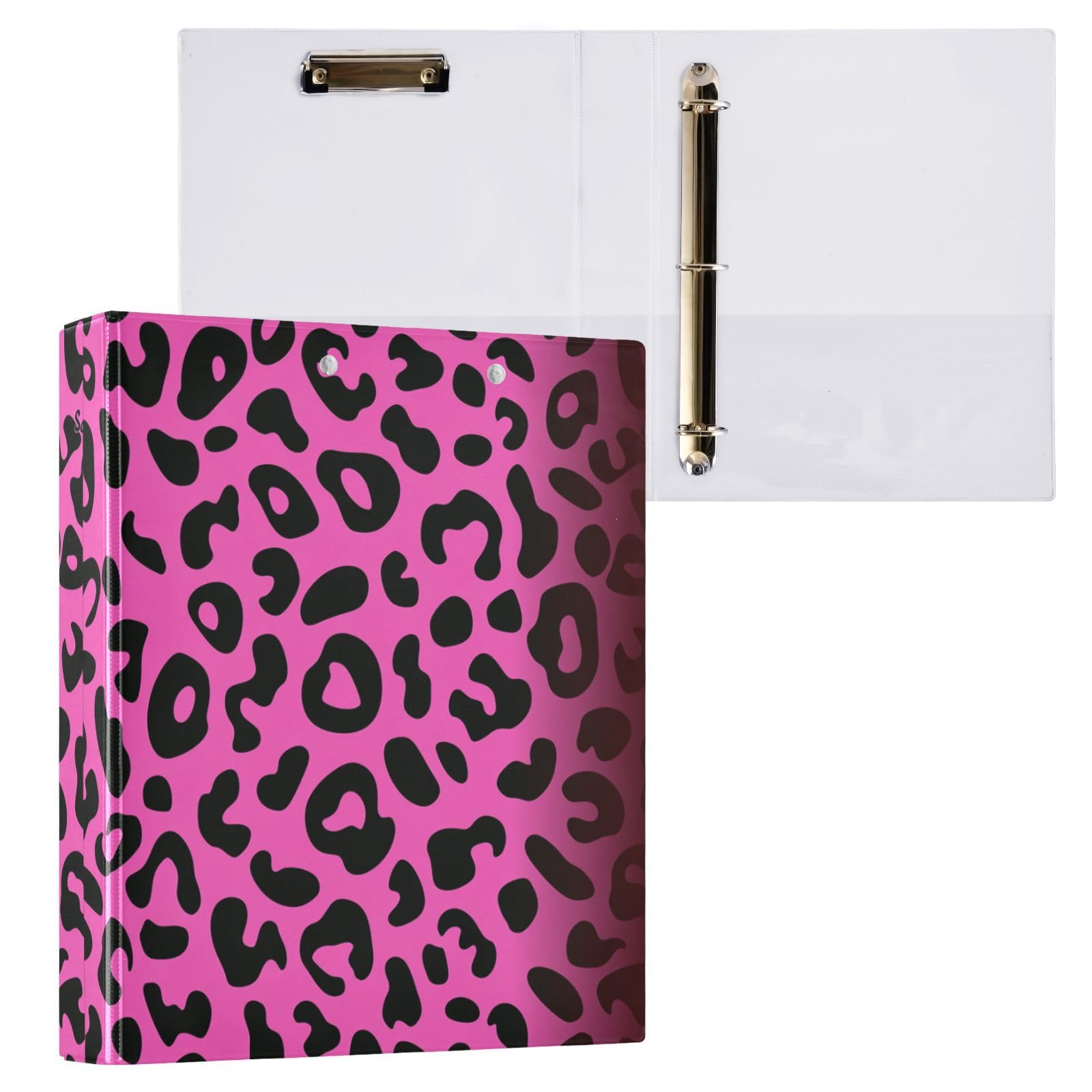 Raccoglitori da 3,8 cm per scuola con stampa leopardata viola