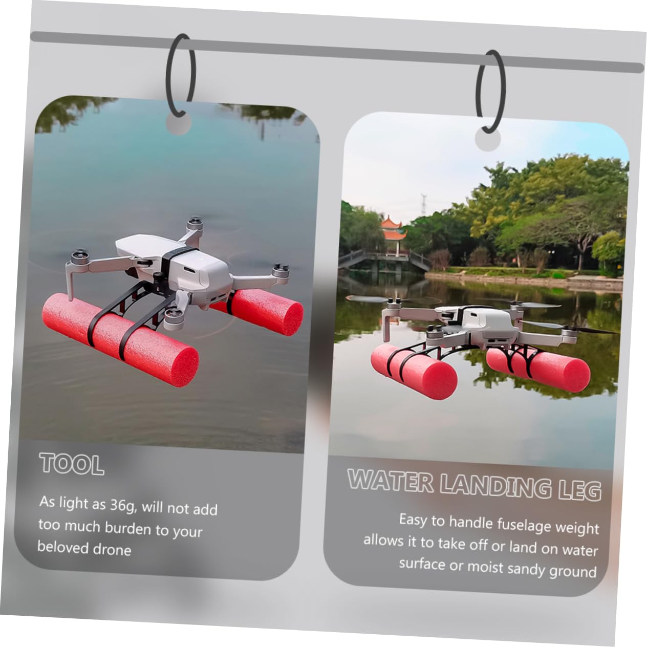 VICASKY Gamba di Atterraggio Galleggiante per Drone Mini 2, Estensione Ammortizzante Regolabile per Carrello di Atterraggio Sull’Acqua, Supporto Galleggiante per Ambienti Acquatici