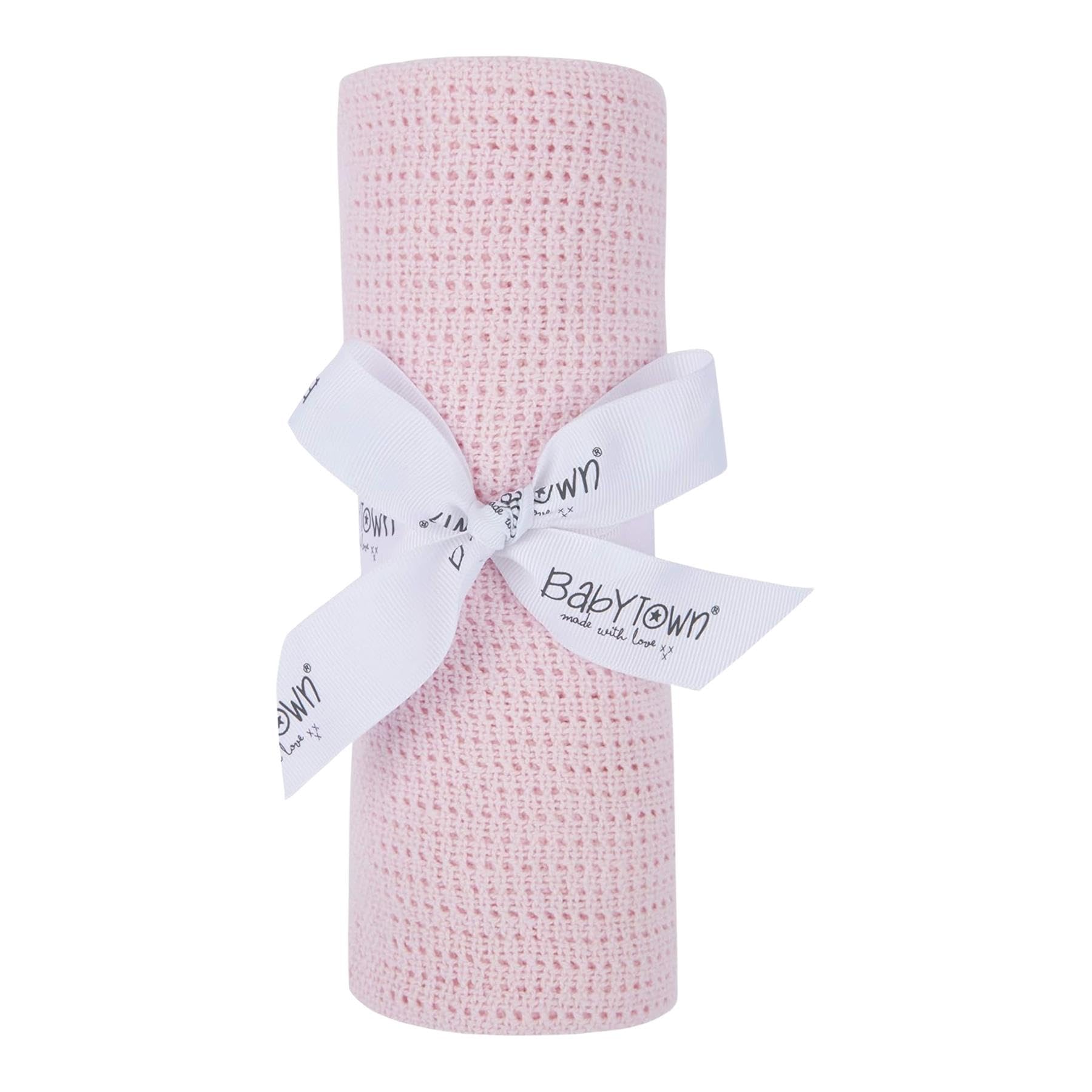 BabyTown 90 x 70cm 100% Cotton Cellular Baby Blanket (Pink)