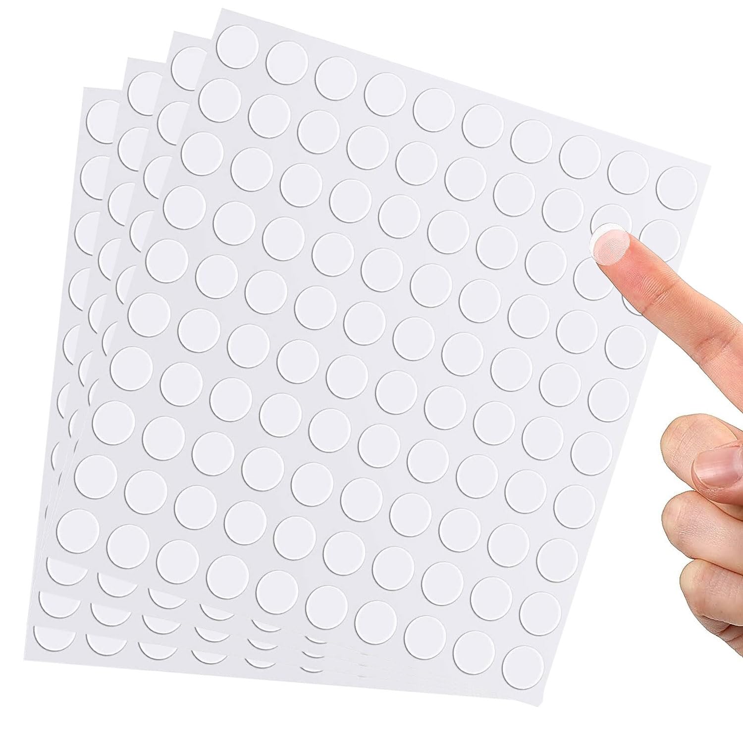 Double Sided Glue Dots, 4 sheets Clear Round Mounting Putty， Clear