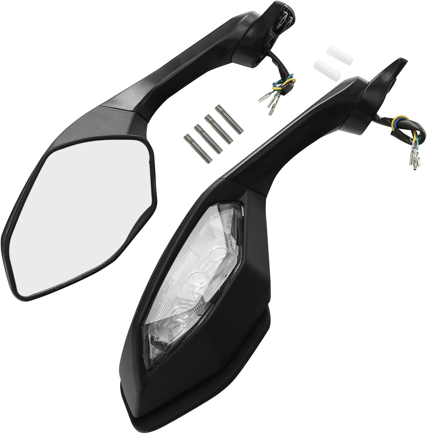 Green-L Rearview Side Mirror with LED Turn Signal Light Fit for Yamaha YZF R1 2015-2025 R1S 2016-2018 R1M 2016-2024 R6 2017-2022
