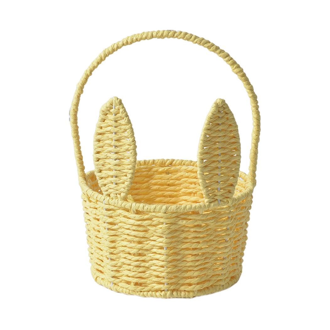 Easter Hamper Baskets for Kids Wicker Picnic Baskets Hand Woven Willow Picnic Hamper with Folding Handle Fruit Picnics Egg Woven Basket Easter Gift Basket for Fruit Candy Wine Egg (03)
