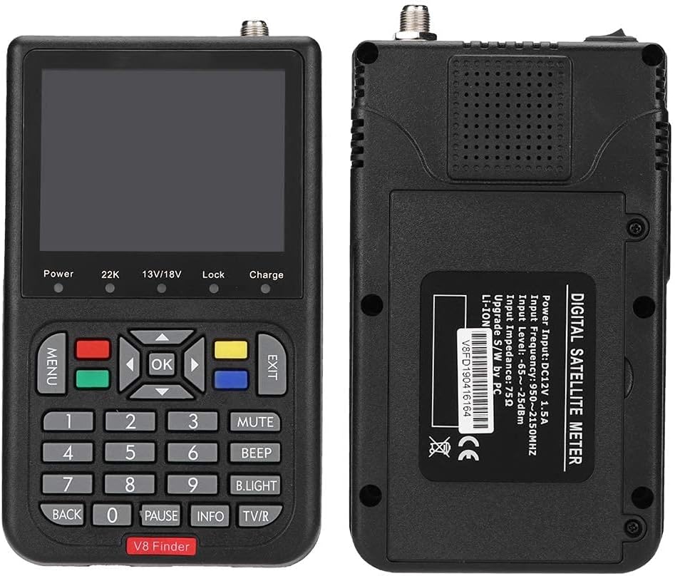 Satellite Finder,-S/-/MPEG-2/MPEG4 Digital Satellite Strength Meter Detector with 6000 Channels TV and Radio Programmable,Support Automatic, Manual and Network