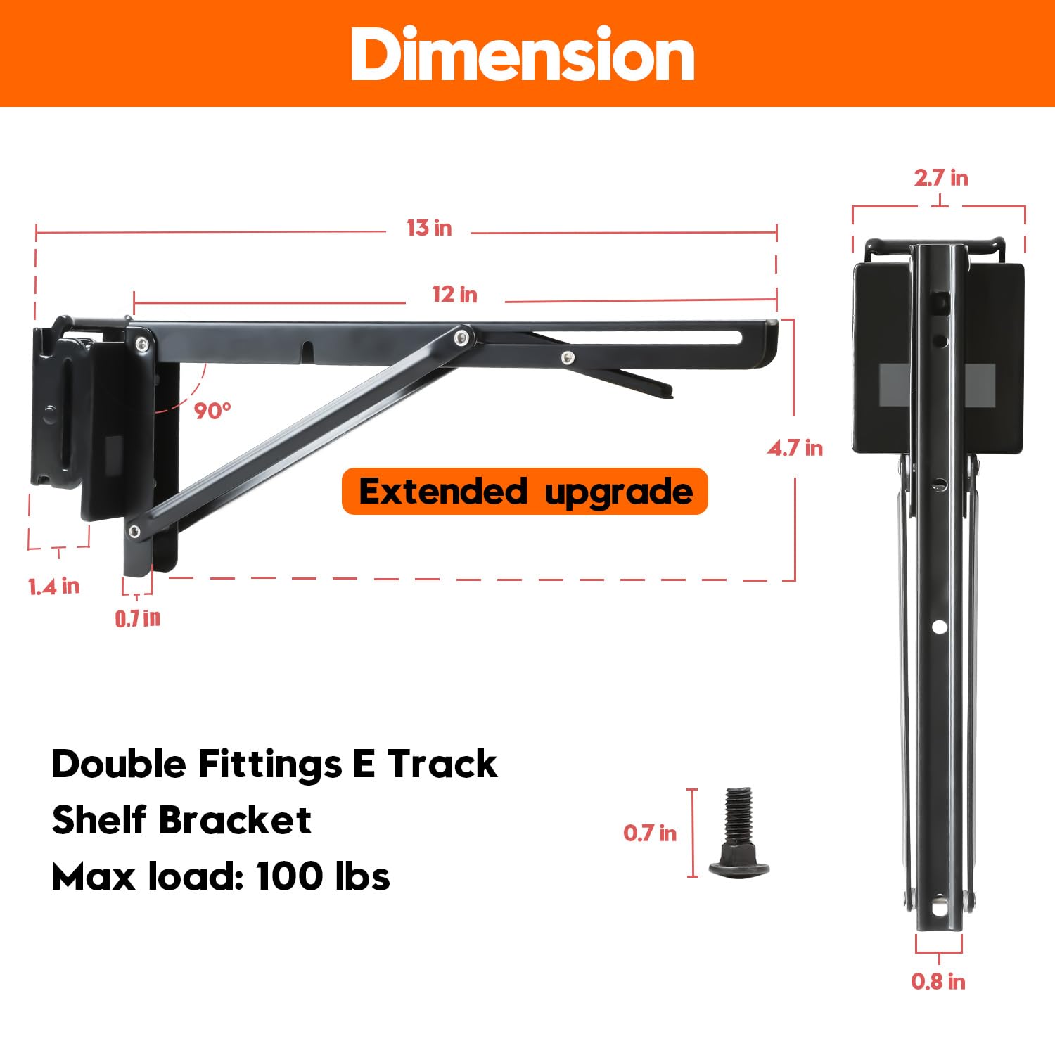 E Track Shelf Bracketnull
