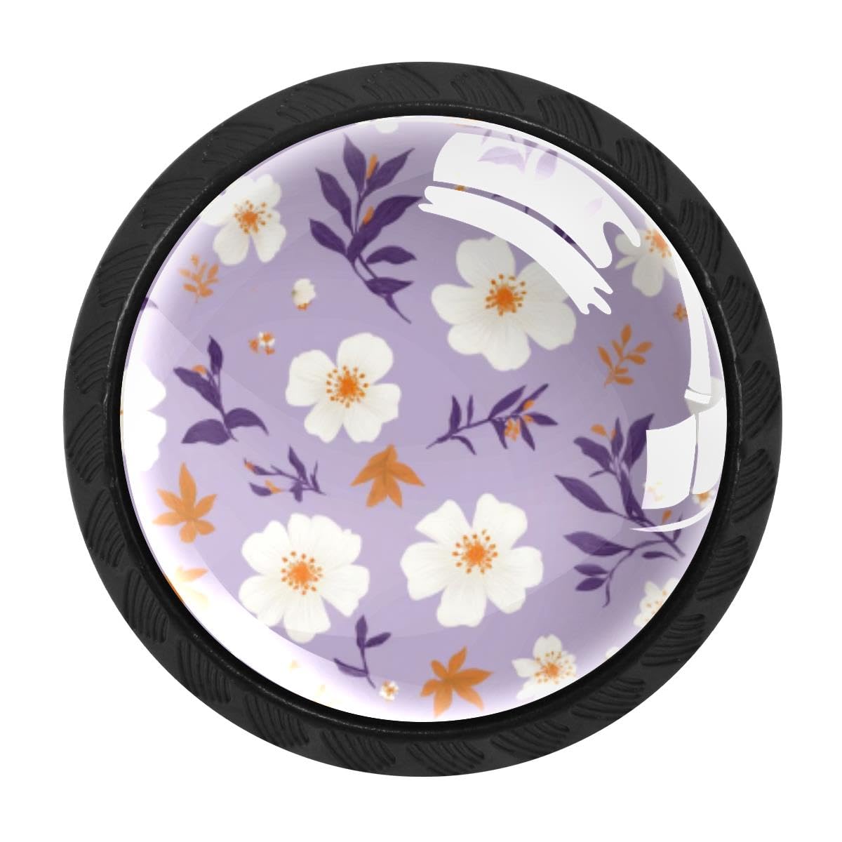 4 PCS Kitchen Cabinet Knobs, Daisies Leaves Drawer Knobs Dresser Handles