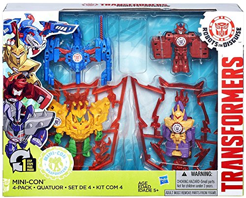 Transformers Robots in Disguise Mini-Con 4 Pack Weapons Club Blaster Sword Claw Weaponizers